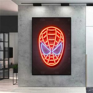 Poster du masque Spider-man effet Néon