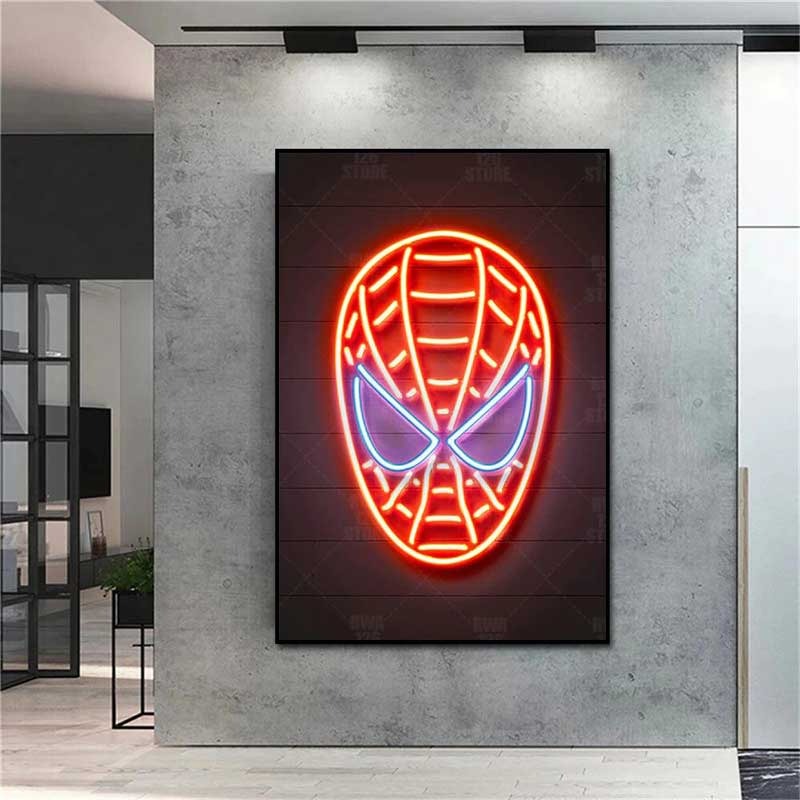 Poster du masque Spider-man effet Néon 2