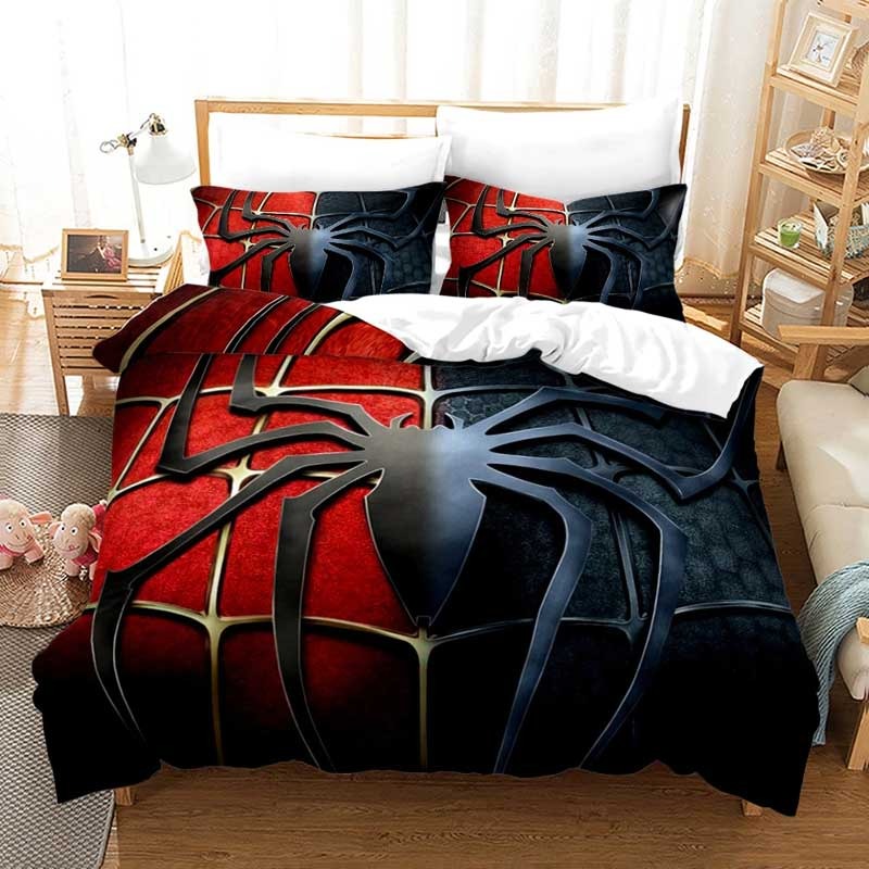 Housse de couette Spiderman rouge & noir