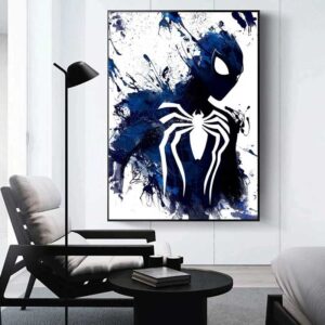 Poster spiderman noir effet peinture
