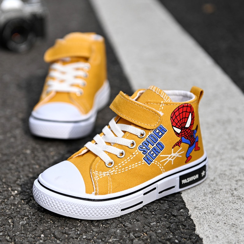 Chaussure Spiderman Haute épuré jaune
