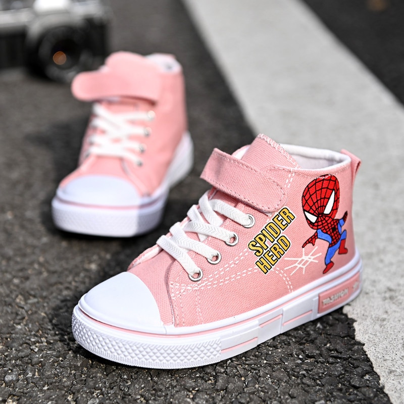 Chaussure Spiderman Haute épuré rose