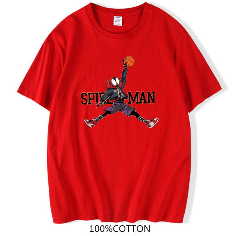T shirt Spiderman Miles Morales rouge