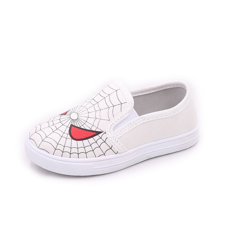 Chaussure basse Spiderman en toile blanc