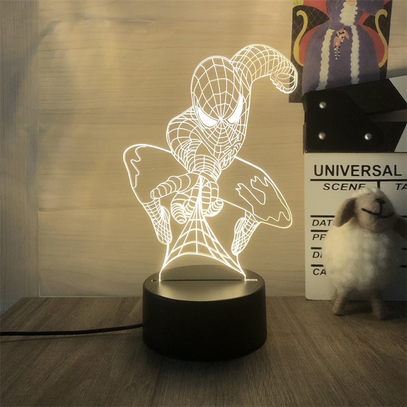 Lampe Spiderman illusion d’optique 3