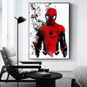Poster spiderman noir effet peinture 4