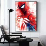 Poster spiderman de profile effet peinture 3