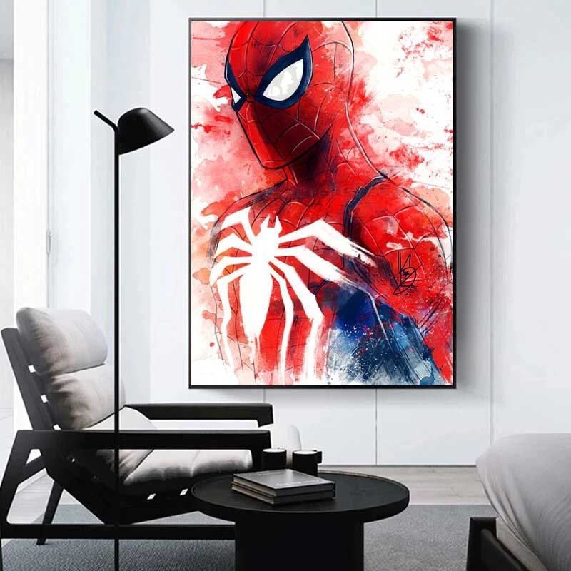 Poster spiderman de profile effet peinture 2