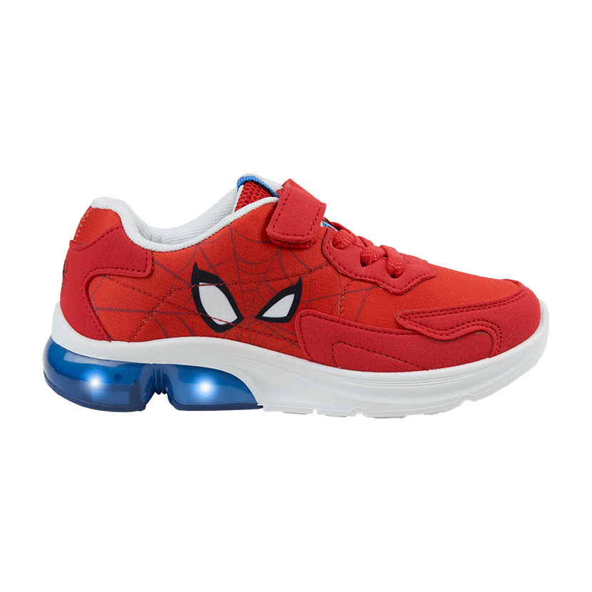 Baskets lumineuses à LED pour enfant Motif Spiderman, bleu, 22 EU