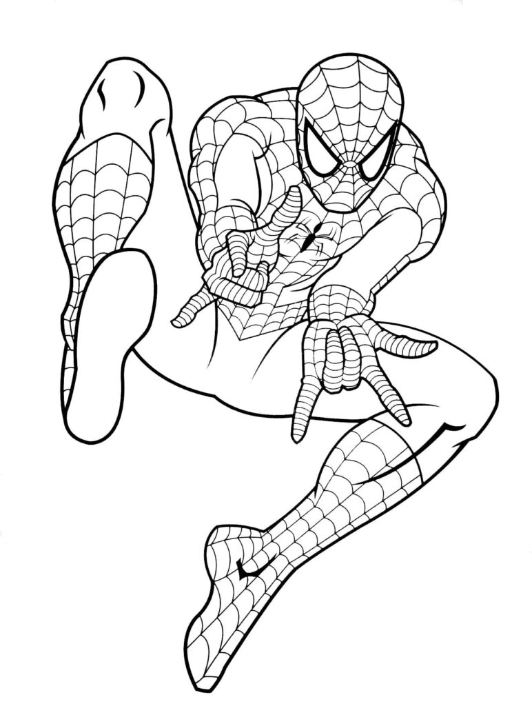 coloriage Spiderman air