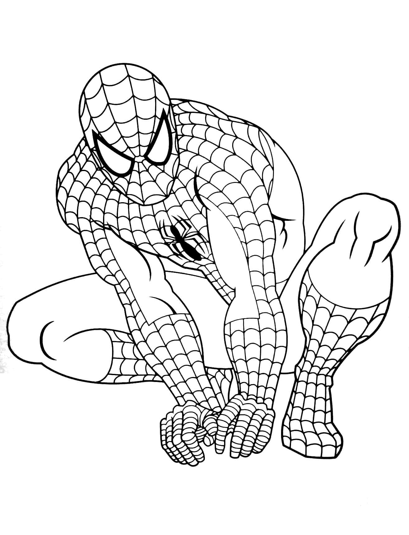 Coloriage Spiderman avec Bouclier - Coloriage Gratuit à Imprimer Dessin 2021