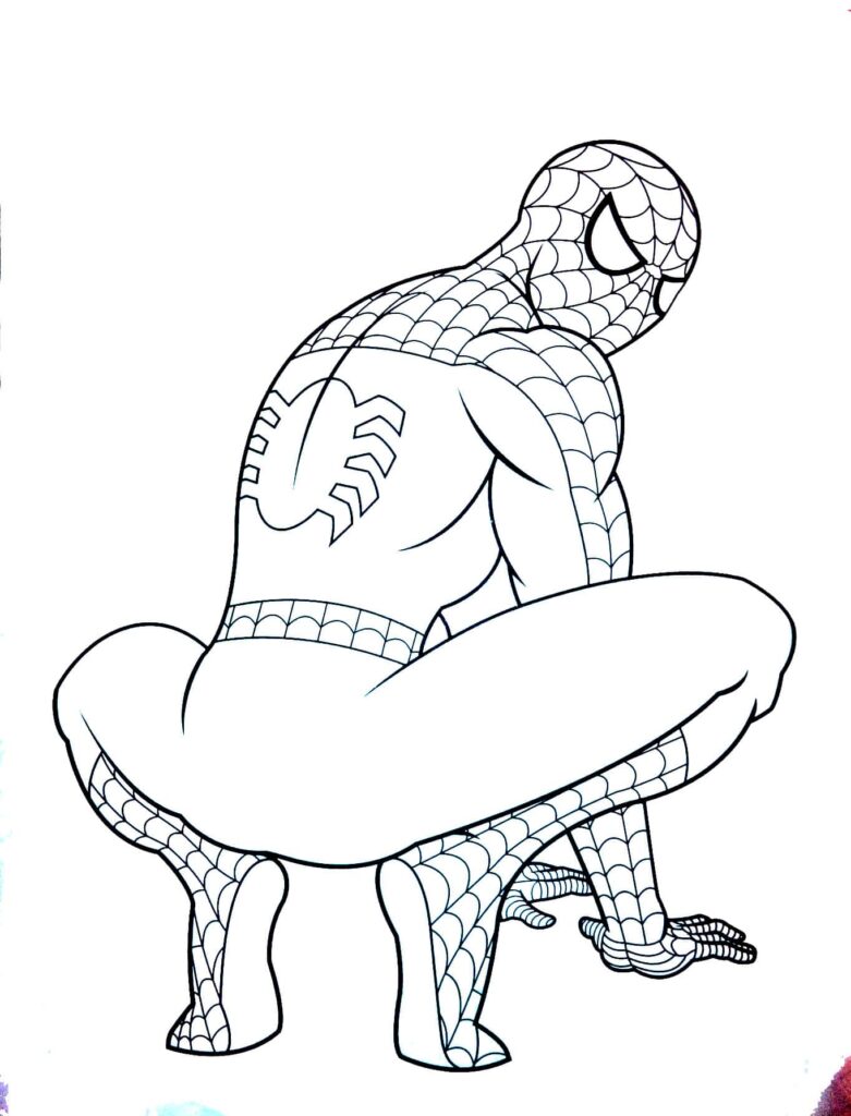 coloriage Spiderman dos