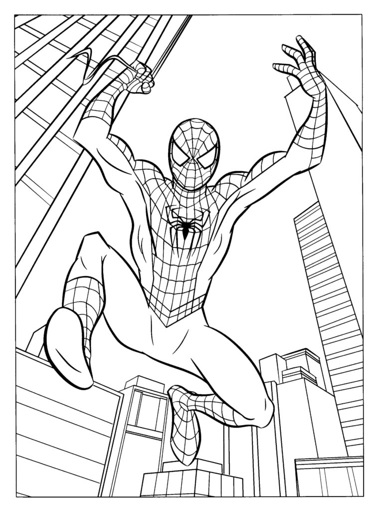 dessin coloriage spiderman