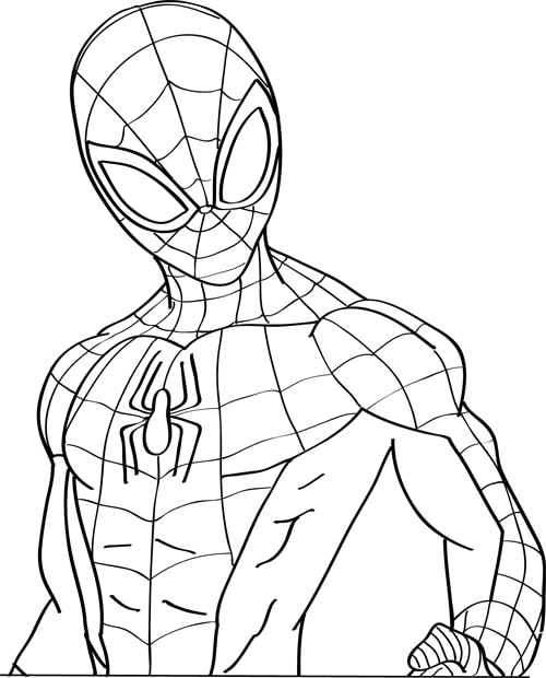 facile coloriage spiderman