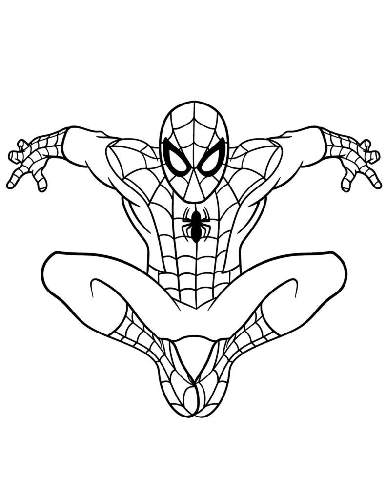 facile coloriage Spiderman