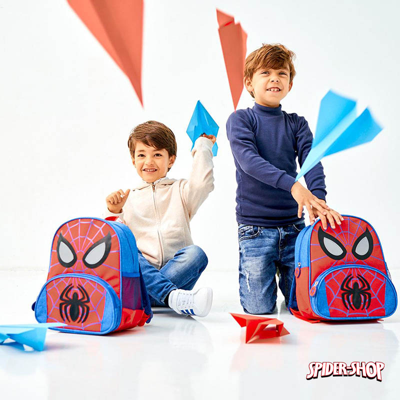 Sac a dos Spiderman effet jean avec enfants