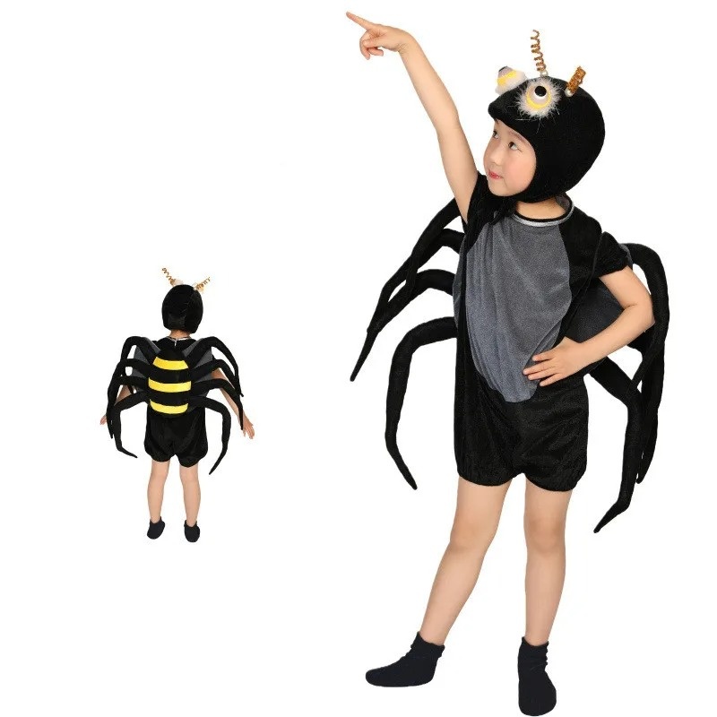 Costume araignée enfant jaune et noir 4
