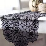 Longue toile d’araignée noire nappe de table 5