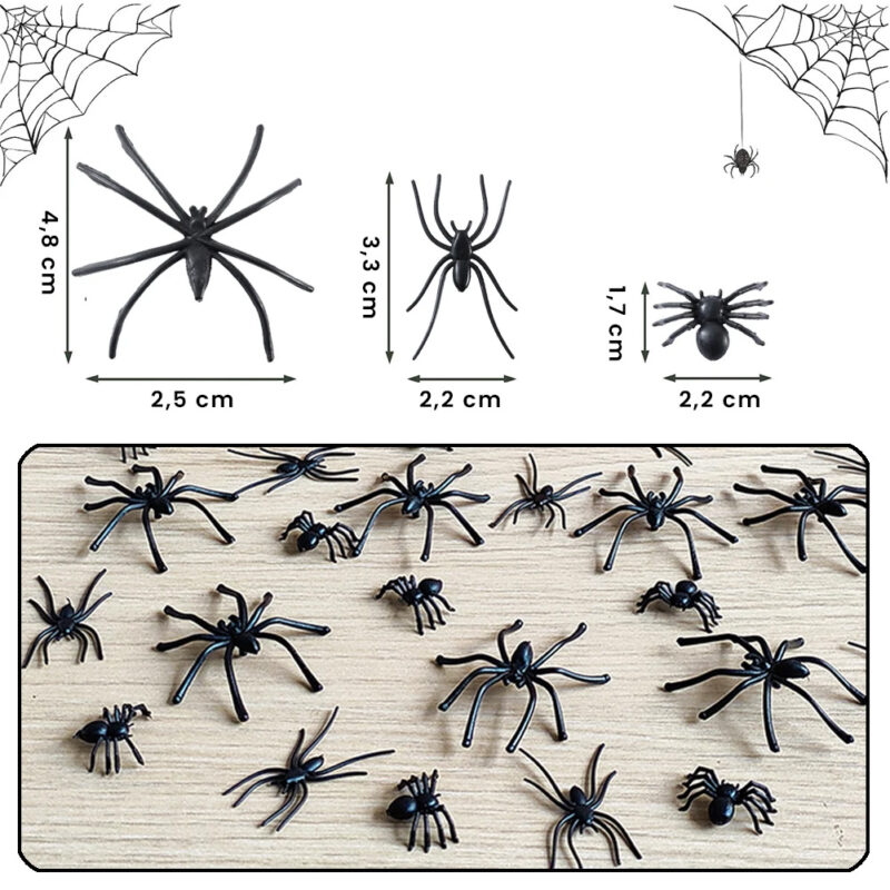 Lot de 60 à 120 araignées noires mixtes 6