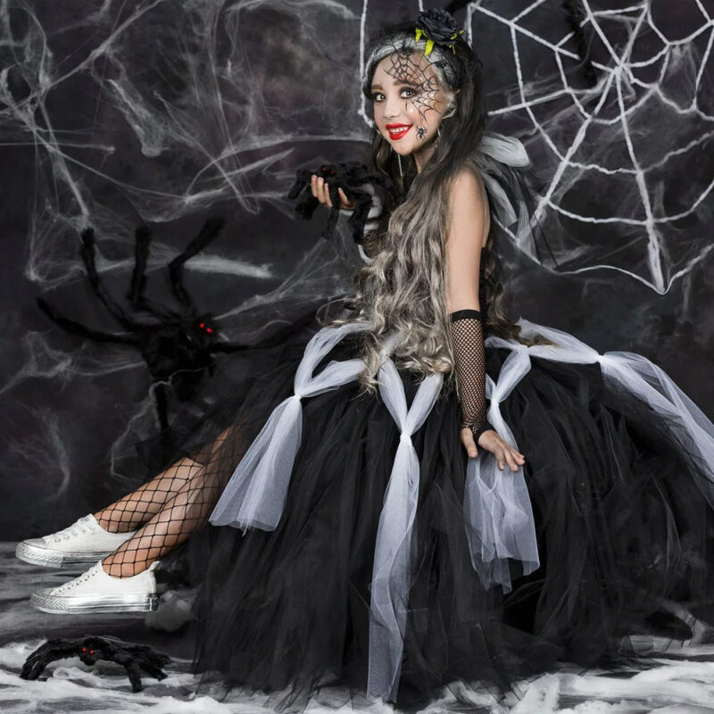 Costume sorcière araignée pour fille de 2 à 12 ans 2