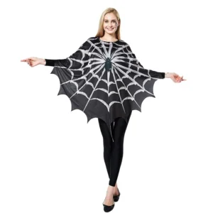Costume poncho toile d’araignée pour femme